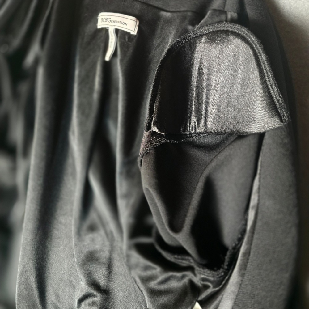 Bcbgeneration Black Open Front Draped Asymmetrica… - image 8